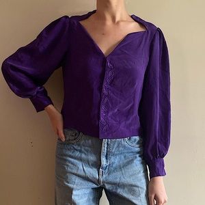 Royal Purple Embroidered Blouse
